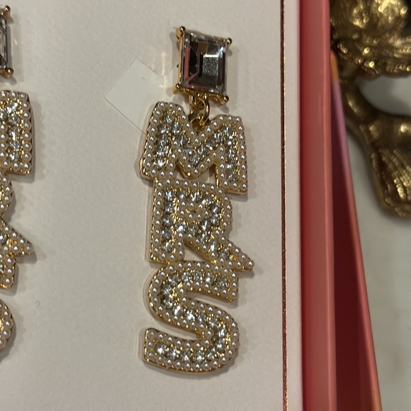 Rush By Denis & Charles MRS Wedding sparkle beaded Drop earrings - Picture 2 of 3